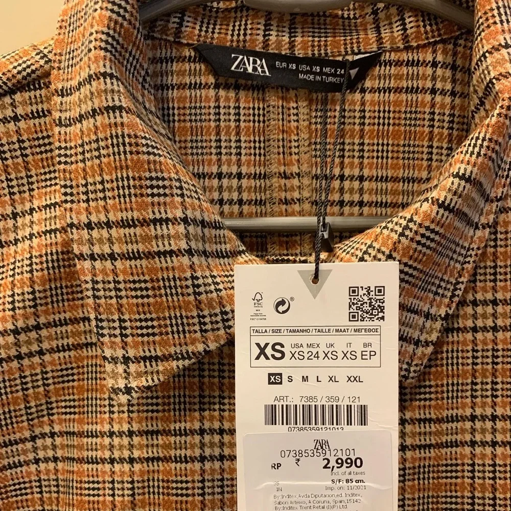 Zara Checkered Shirt Dress - Picture 8 of 9